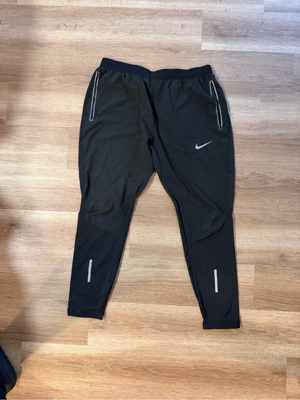 Nike Black Jogger Running Pants with Reflective Accents